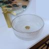Buy cheap 10 Inch Glass Wash Basin Free Standing Artistic Glass Vessel Bowl With Silver from wholesalers