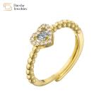 Women Gold Plated 18K Diamond Rings Zircon Crystal Love Heart Jewelry