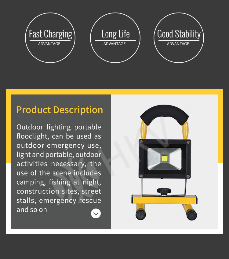 Waterproof Industrial LED Flood Lights Outdoor Hold LED Spotlight Searchlight