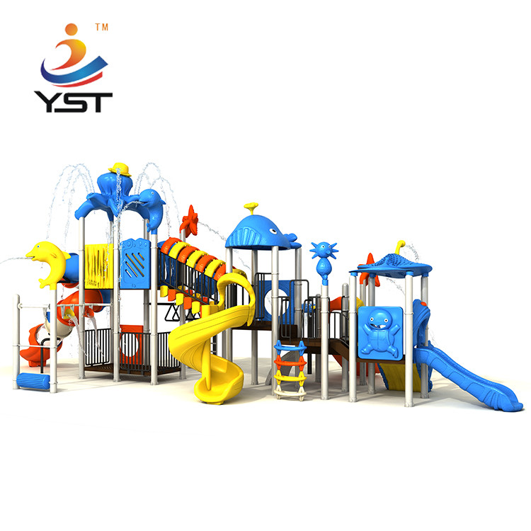 Rose Wood / LLDPE Water Park Playground Equipment With Tunnel / Handrail