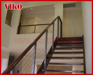 Wholesale Steel Cable Stair VK78SC Carbon Steel Powder-coate Aluminum Baluster Treed Beech Handrail 304 Stainless Steel Glass from china suppliers
