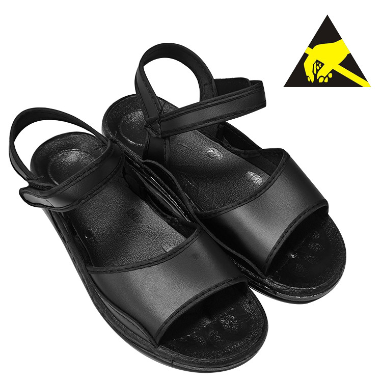 Waterproof Anti Slip ESD PU Leather Sandals For Cleanroom