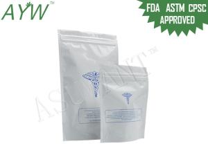 Wholesale Doypack Locked Inside Smell Proof Zipper Bags Glossy Finish White Mylar FDA from china suppliers