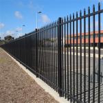 Outdoor Wrought Iron Steel Fence Metal Picket Galvanized Black 6ftx8ft