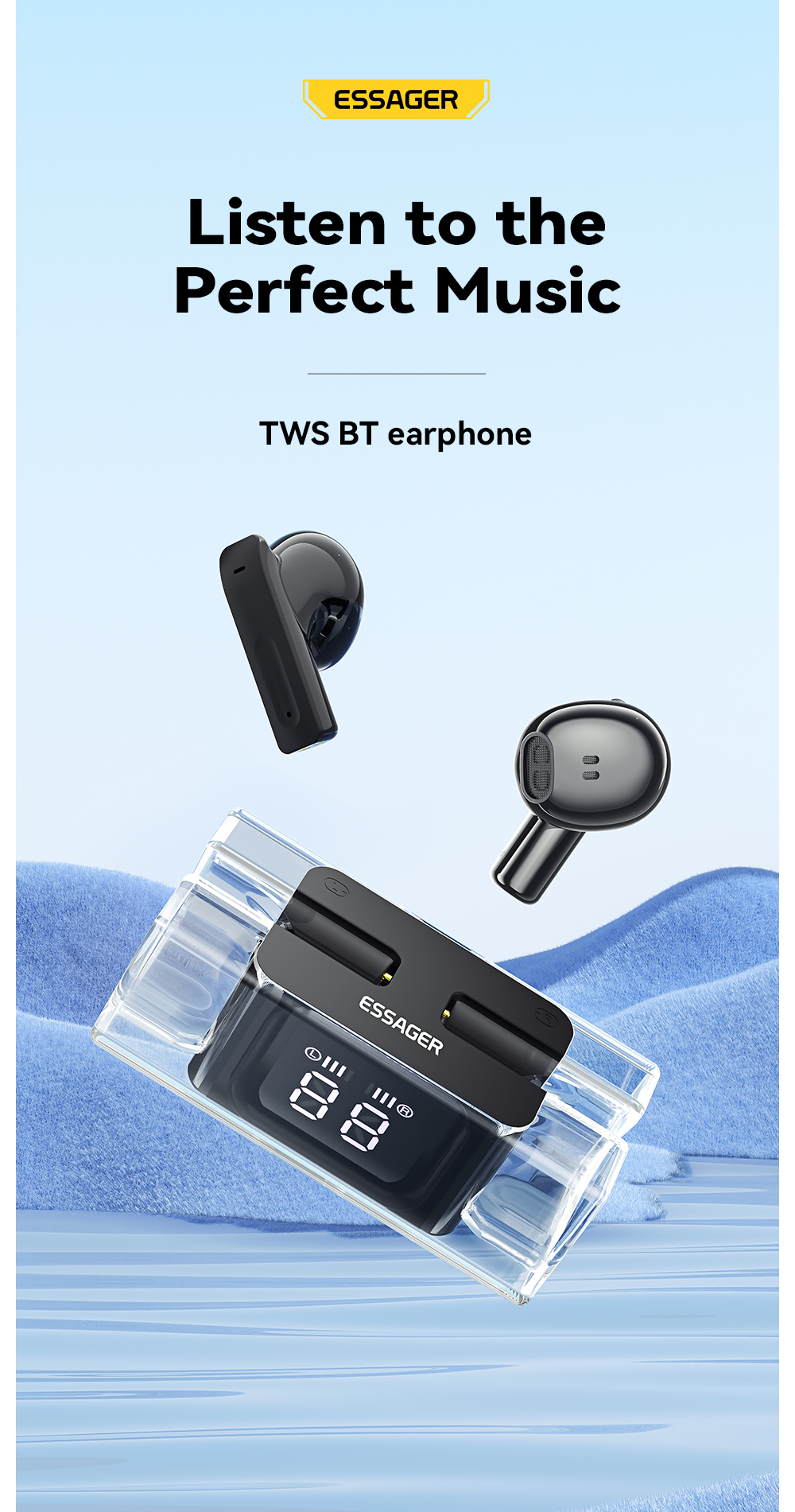 E90 TWS Bluetooth Headset Wireless BT Headphone Earphone For Android Ap Playback Devices