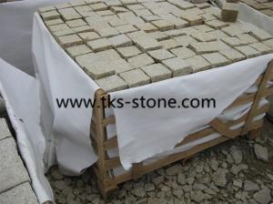 Wholesale G682,sunset gold,rusty yellow granite cobblestone,cube stone from china suppliers