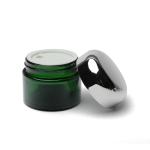 20g 30g Green Glass Cosmetic Jars Straight Round With Screw Cap