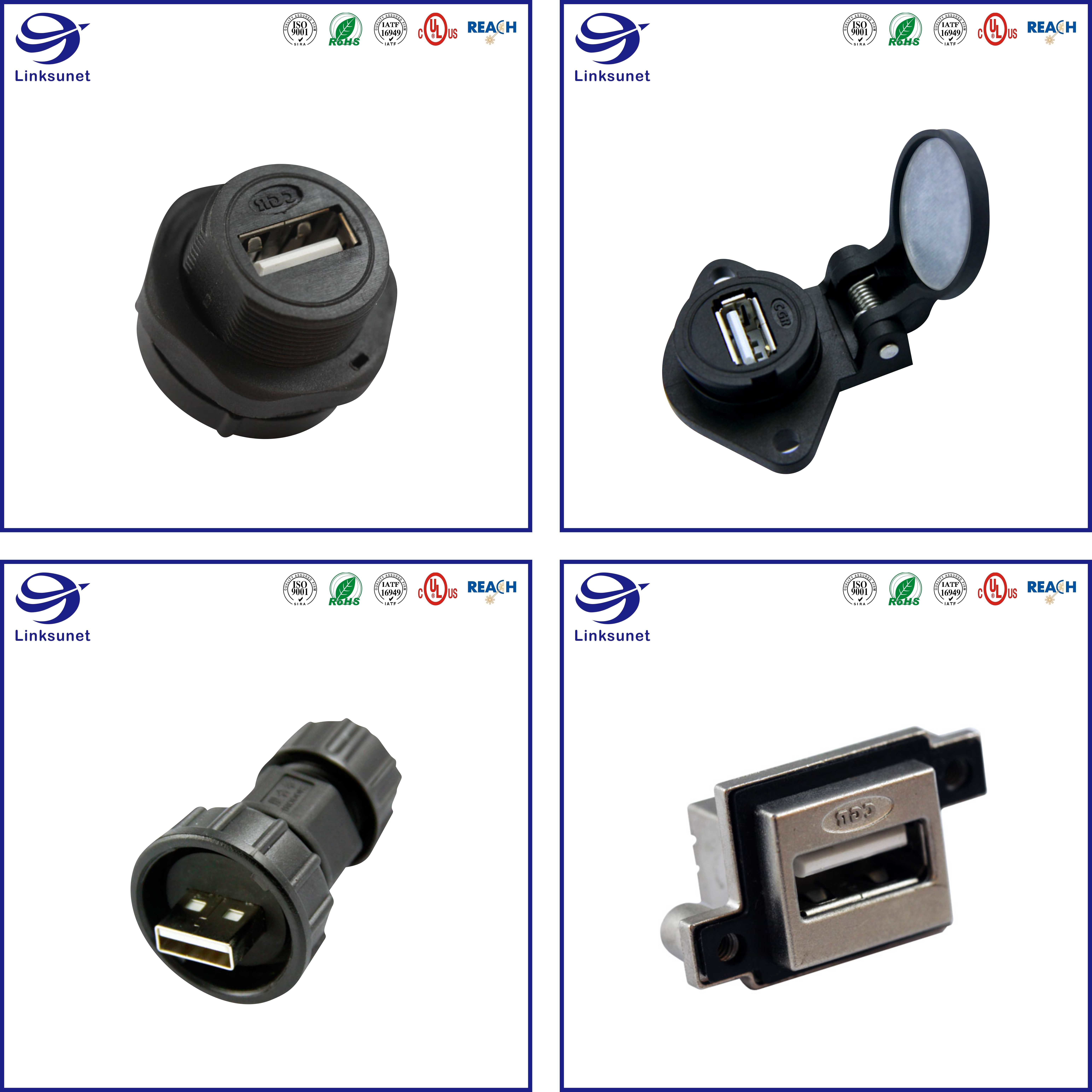 USB IP67 Male and Female Waterproof Circular Connectors For New Energy Vehicles