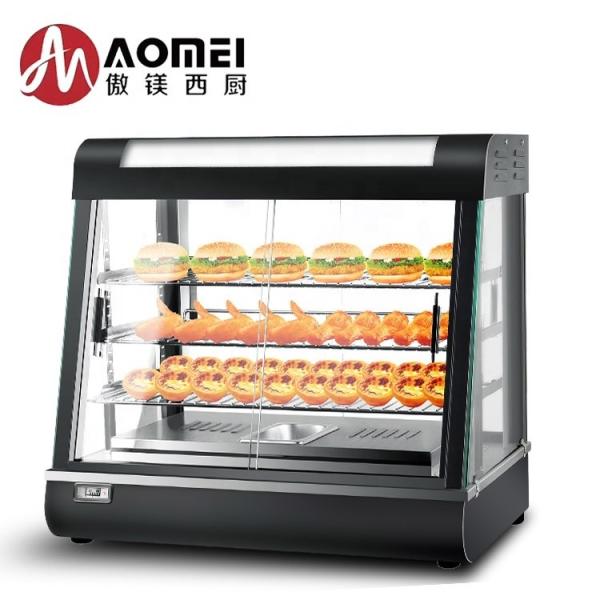 Electric Commercial Food Warmer Display Showcase with Glass Cover and Stainless