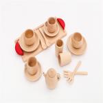 Pot Teatime Wooden Play Pots And Pans Kids ISO9001 Tableware