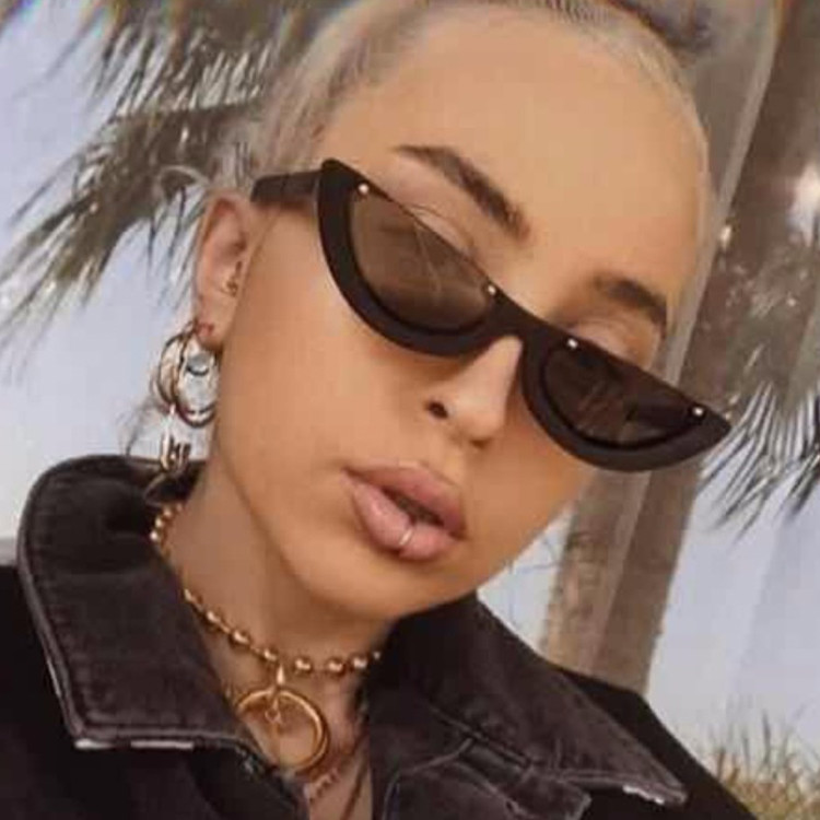 Half Moon Frame Half Round Sunglasses Vintage Retro Clout Goggles