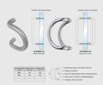 Dia. 32mm tub curved design gate handles brass / SUS exterior door handles set W