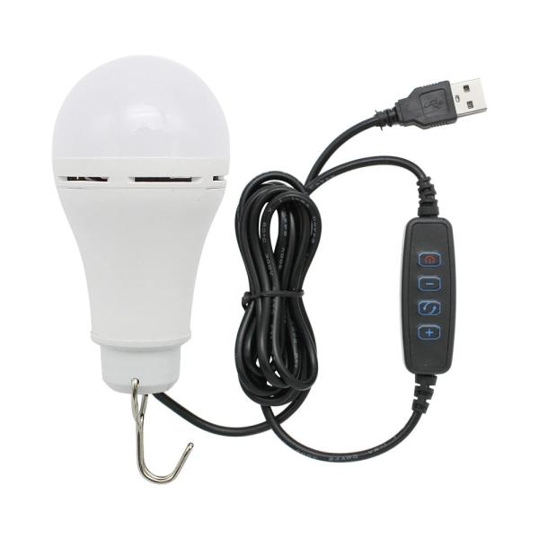 Outdoor USB LED Bulb Light 3 Colors Adjustable Dimmable Solar Powered Emergency Lamp