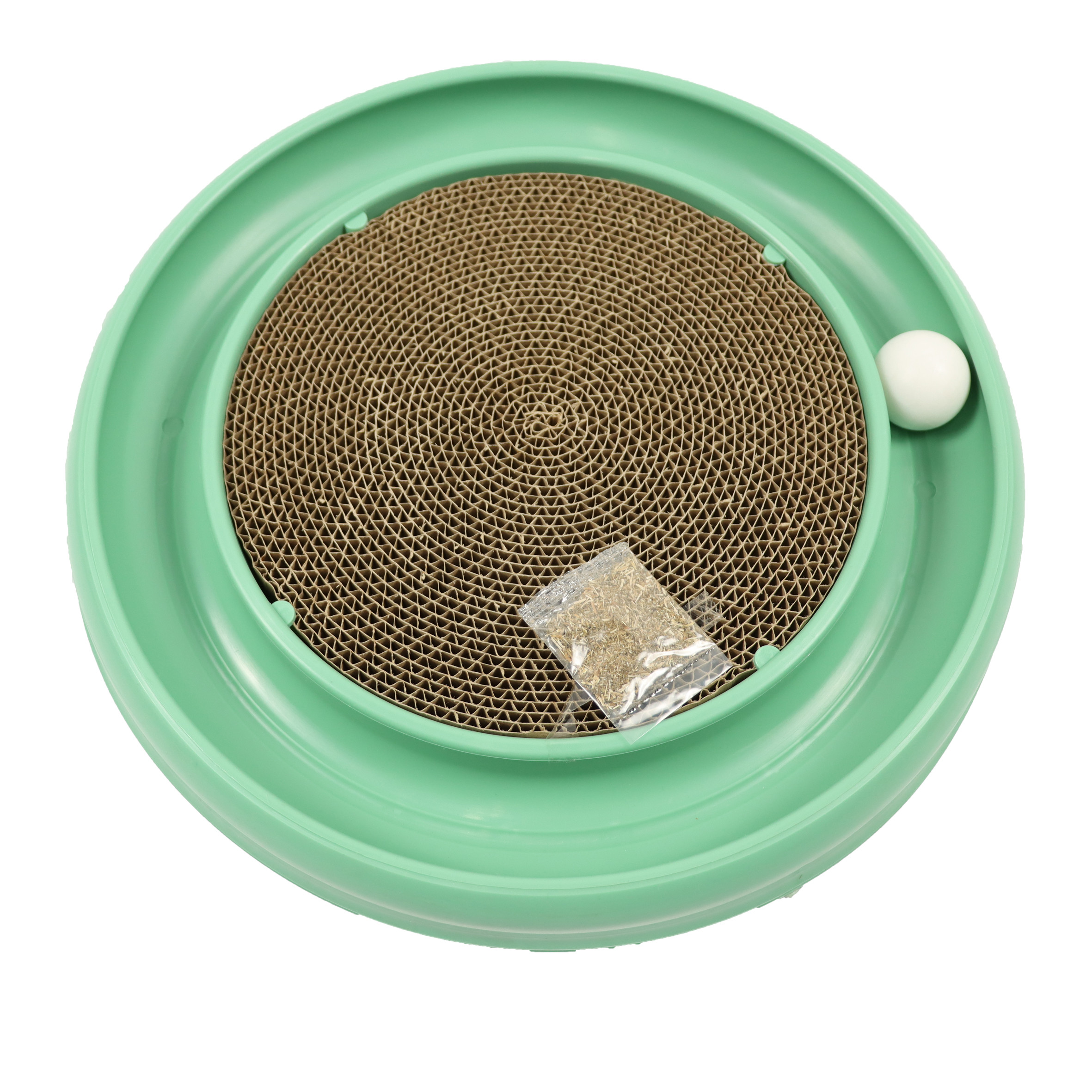 Track Ball Cat Scratching Board Rug Tray Round With Ball Door Frame 405x405x50mm