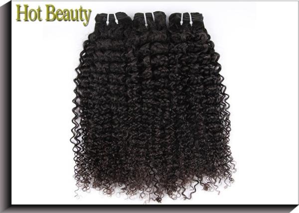 100G Cambodian Virgin Hair / Virgin Malaysian Hair Bundles Kinky Curl For Black
