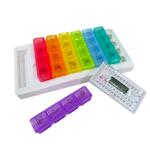Colorful Weekly Pill Box Organizer Detachable Pill Cases 4 Large Compartmemts In