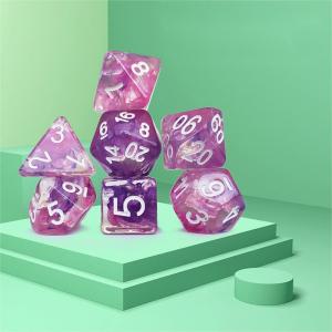 Wholesale Colorful pink purple starry sky Resin Boarding Dice Set dnd dice from china suppliers