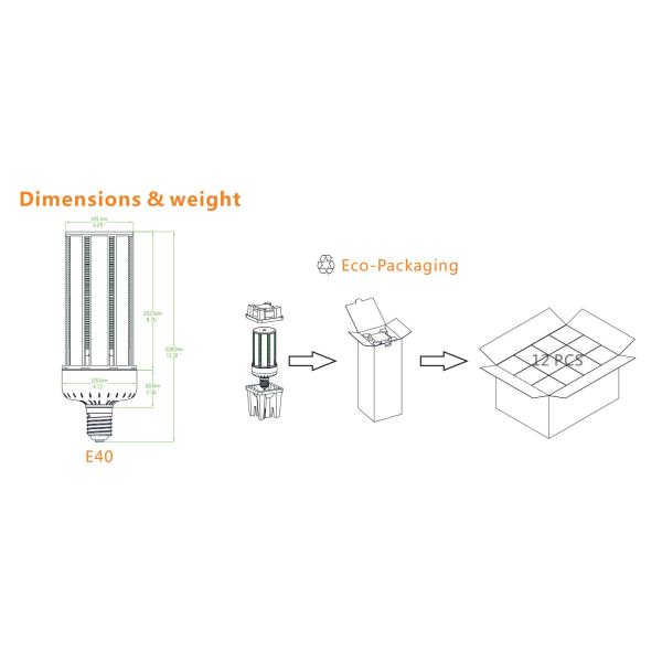 Energy Saving 150 Watt Corn Cob LED Bulb , 19500LM/W Project Lighting LED Corn Lamp