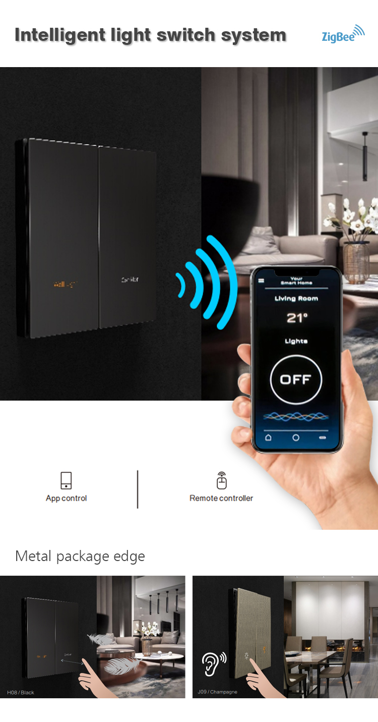 Laffey Home Assistant Zigbee Switch Press Button Multi Color Panel