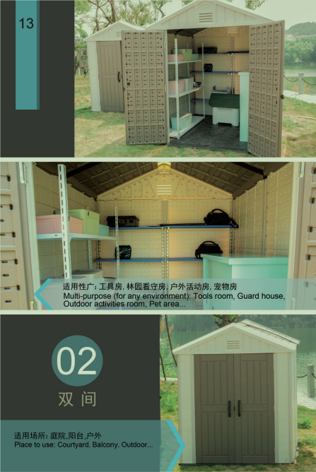 Weather Resistant Waterproof Plastic Shed House Restaurants