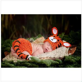 tiger Baby Photography Prop Crochet Hats Animal Hat Cap animal beanie set