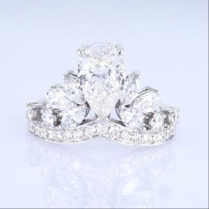 Wholesale 18k Crown Style Lab Grown Diamond Ring Beautiful Women Princess Design White Lab-Grown Diamond Ring from china suppliers