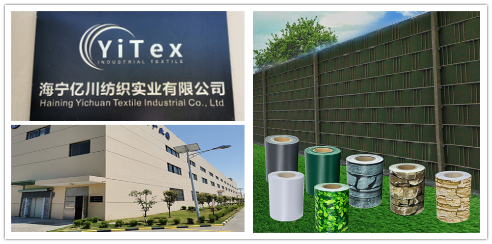 Green Gray Decorative Garden Tape Fence Privacy 450gsm PVC Strip Fence Screen Roll