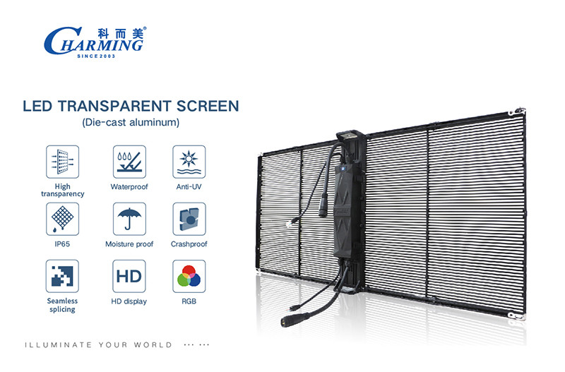 Dustproof HD Transparent LED Video Wall Window Display Lightweight P3.91