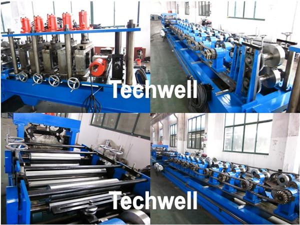 Quick Interchangeable G.I Coil / Carbon CZ Purlin Roll Forming Machine With Touch Screen