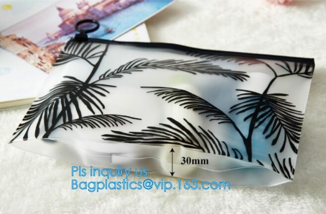 Custom waterproof pvc slider zipper wet bikini bag, zipper lock slider bag/resealable pvc slider zip poly bag, resealabl