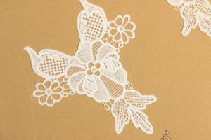 Wholesale Chemical Guipure Lace Applique , Bows Embellished Wedding Lace Applique from china suppliers