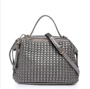 Wholesale women handbags first layer leather woven bags designer bucket small handbags from china suppliers