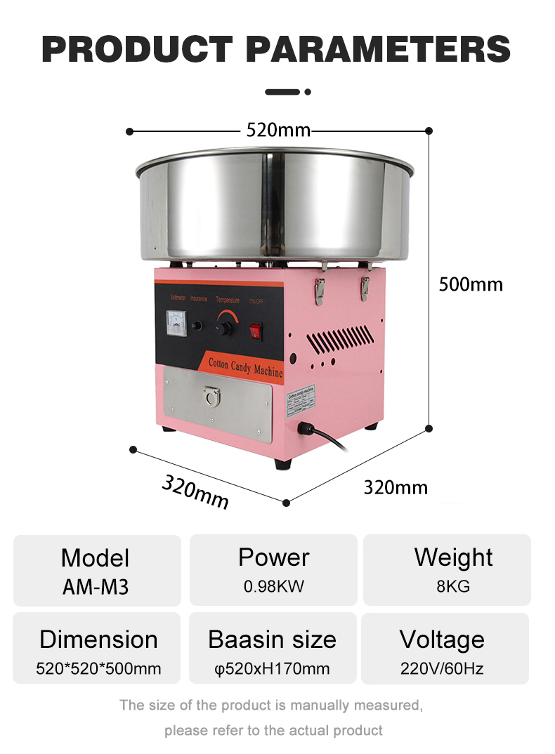 Electric Heating Cotton Candy Machine Stainless Steel Output Product Name for Parties