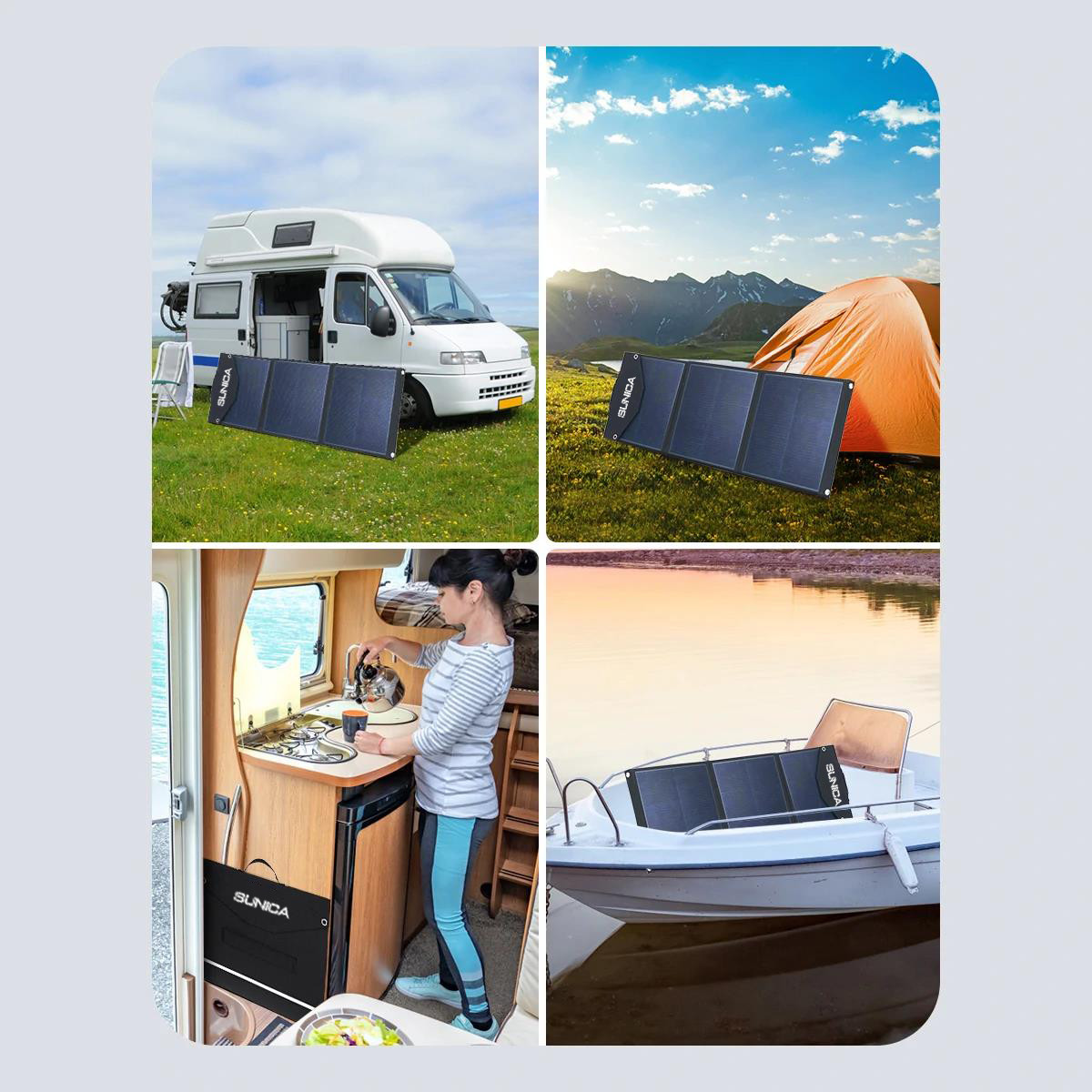 Portable Folding Solar Panels 100W 19V Outside Camping Solar Charger