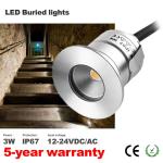 3W Led Outdoor Low Voltage Landscape Lighting12V IP67 Recessed Underground
