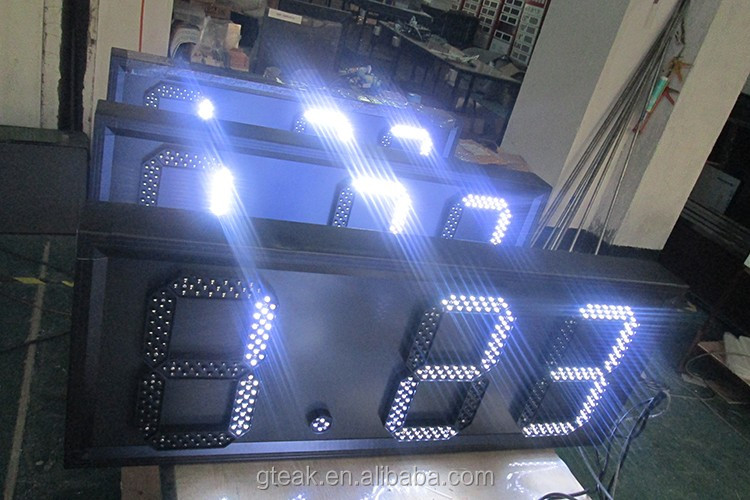 shenzhen guangzhou gas station price board red white blue green  7 segment digital led  gas price sign for gas station