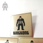 Brush Effect Print Black Metal Name Plates For Handbags KingKong Customised