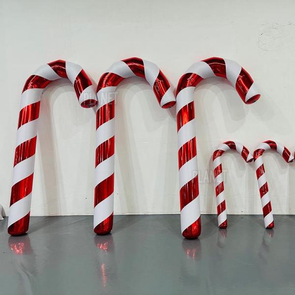Christmas Decor Inflatable Candy Cane Mirror Giant Inflatable Candy Canes Xmas