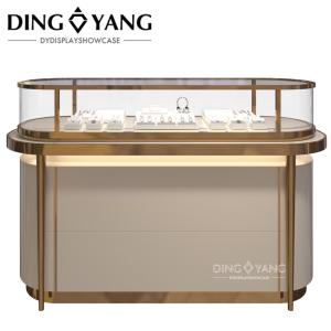 Wholesale Metal Stainless Steel Tempered Glass Jewellery Showcase Display with LED Lights from china suppliers