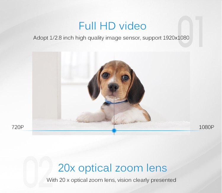 Indoor 20X Optical Zoom Full HD Auto Focus Telemedecine Latest HD PTZ Video Camera