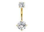 14g Gold Body Piercing Jewelry Navel Ring Dia 8mm Claw Hand Setting Type