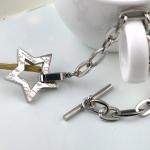 European Charm Bracelet For Men Five-pointed star Charms, Stainless Steel Snake
