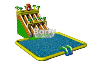 Wholesale 0.55mm PVC Tarpaulin Garden Jungle Inflatable Water Slide Park For Commercial from china suppliers