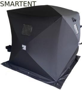 Wholesale 147X147X165CM Black Outdoor Work Tent Fiberglass Waterproof Coated Polyester 150D One Man Flip Over Ice Shelter from china suppliers