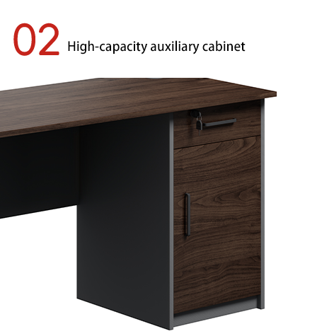 Double-Drawer Wood Desk with Storage Wall Cabinet for Apartment Dormitory Factory wholesale