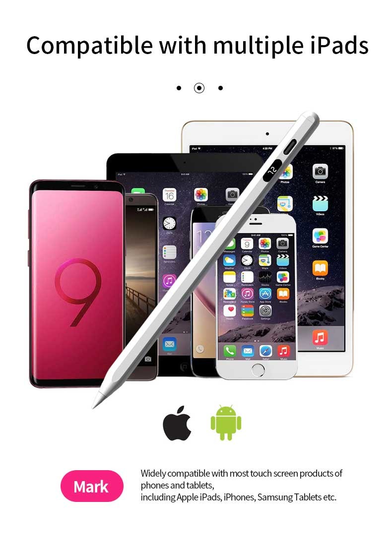10 Hours White Stylus Pen Precise Stroke Phone Use Universal Stylus Pen