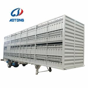 Wholesale Double Deck 3-axle Steel Animal Transport Storehouse Bars Semi Trailer Superior Design from china suppliers