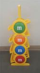 Supermarket Chocolate Merchandising Flooring Display Stands 4 Layer Yellow Color