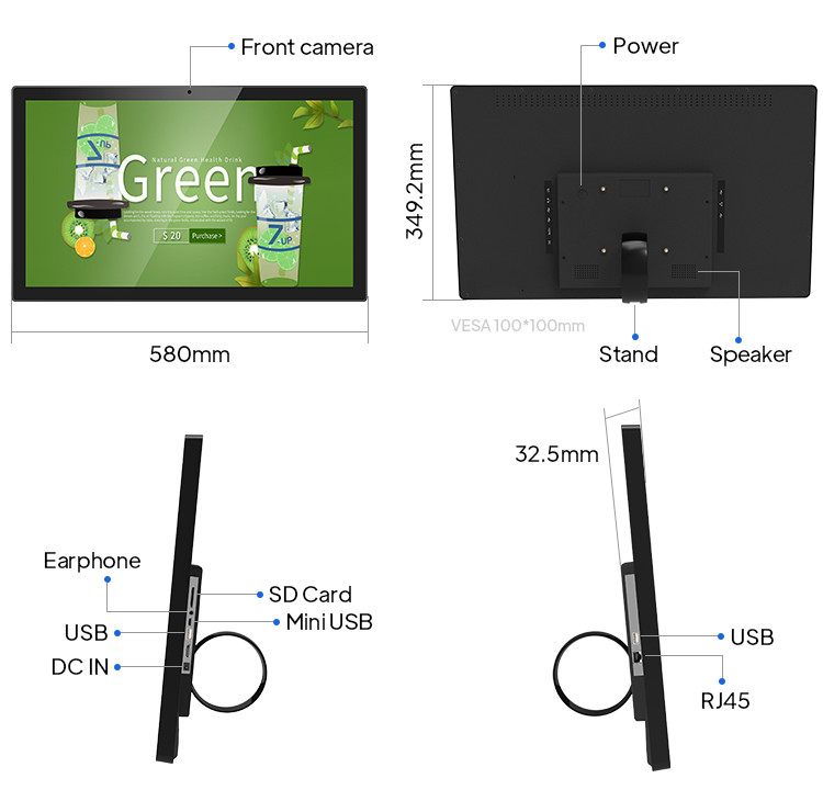 24 Inch Wall Mounted Digital Signage Screen Indoor Advertising Display