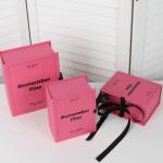 Custom Printed Folding Gift Paper Box Pink Color